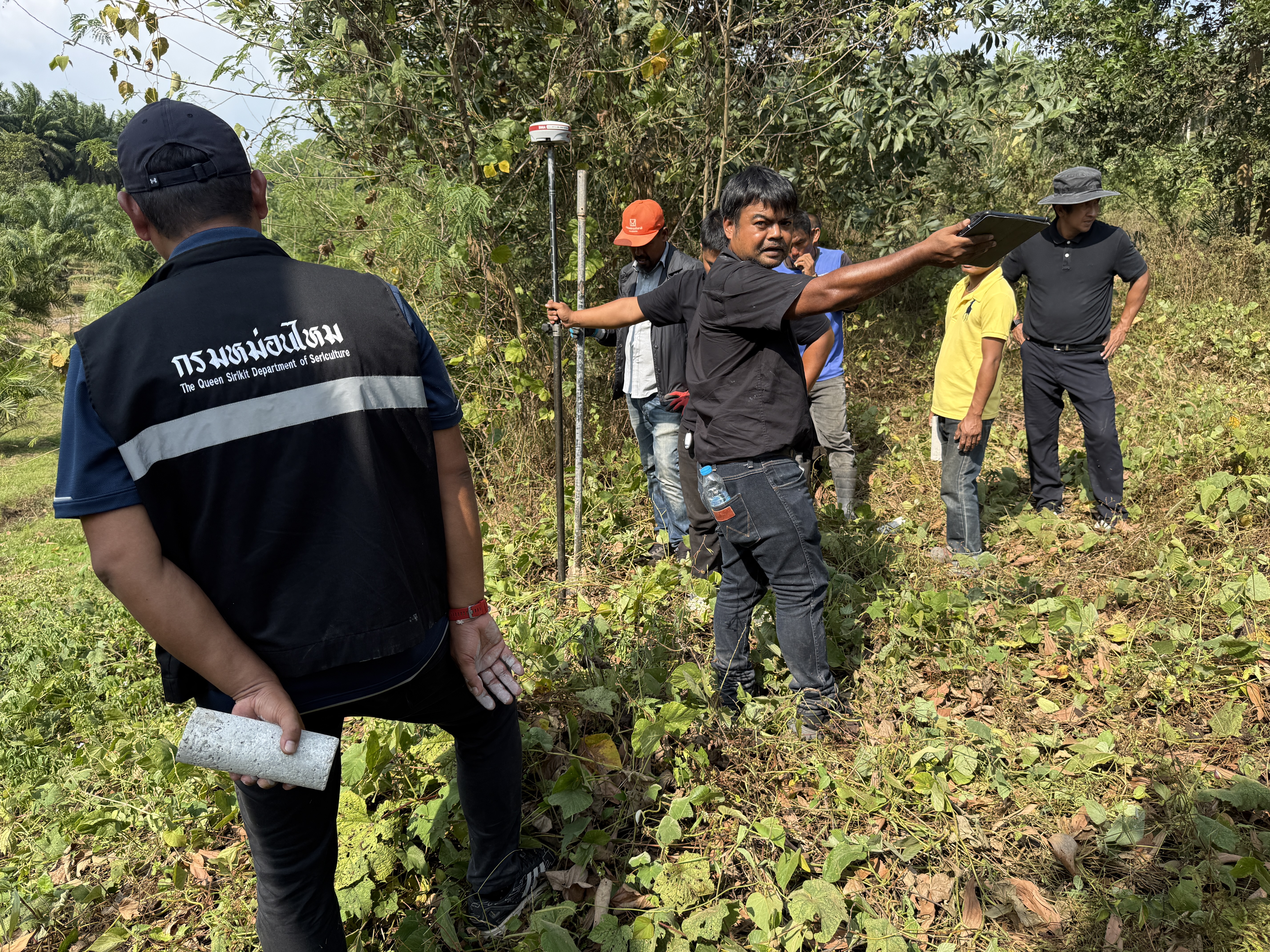 title - วันจันทร์ที่ 19 มกราคม 2569 นายนิกร ไพริน ปฏิรูปที่ดินจังหวัดชุมพร มอบหมายให้ นายพิษณุ บุญแนบ ผู้อำนวยการกลุ่มงานช่างและแผนที่ พร้อมด้วย เจ้าหน้าที่ ส.ป.ก.ชุมพร ลงพื้นดำเนินการรังวัดที่ดิน 